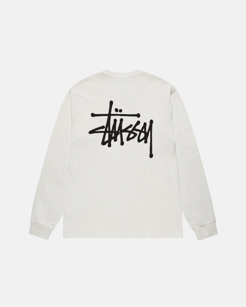 T Shirts Stussy Basic Stussy LS Tee Pigment Dyed Feminino Bege Portugal | MVG-5313