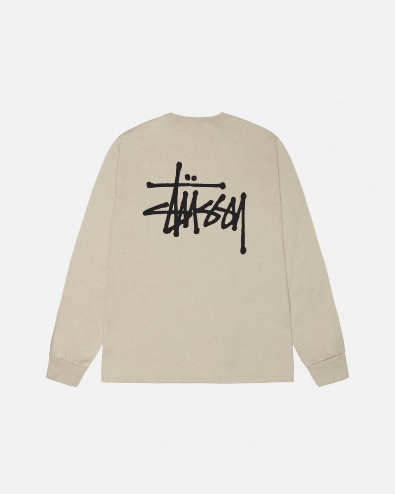 T Shirts Stussy Basic Stussy Ls Tee Feminino Caqui Portugal | ZOZ-3844