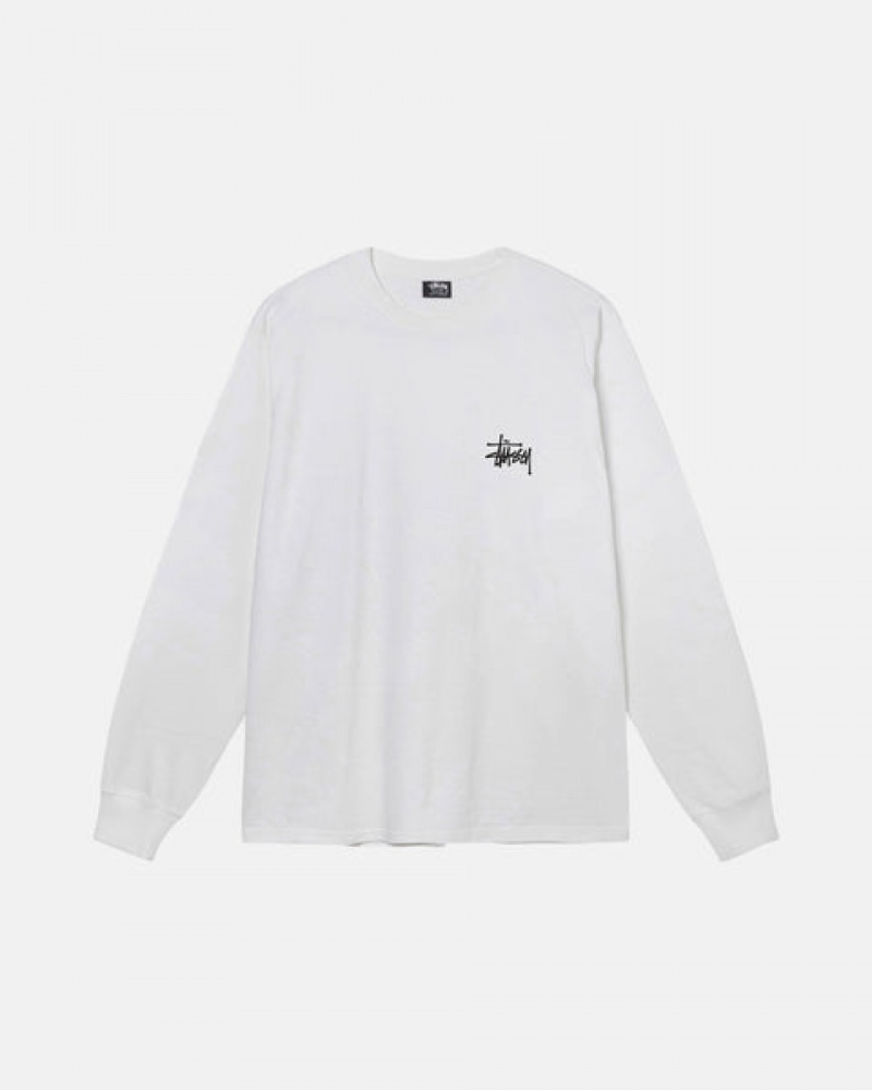 T Shirts Stussy Basic Stussy Ls Tee Feminino Branco Portugal | POV-6899