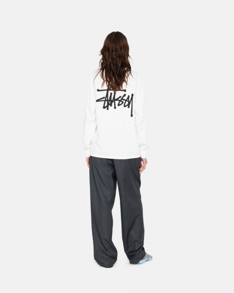 T Shirts Stussy Basic Stussy Ls Tee Feminino Branco Portugal | POV-6899