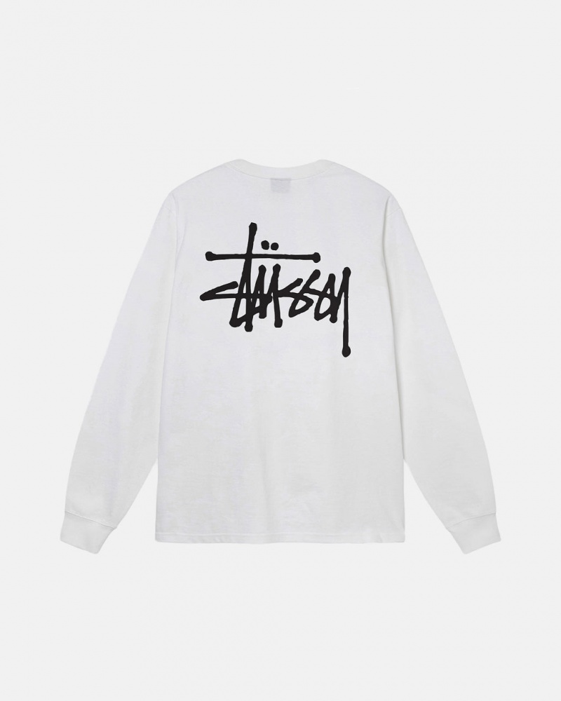 T Shirts Stussy Basic Stussy Ls Tee Feminino Branco Portugal | POV-6899