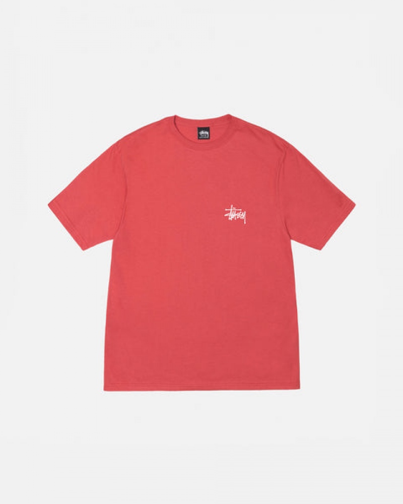 T Shirts Stussy Basic Stussy Tee Feminino Vermelhas Portugal | UXW-2567