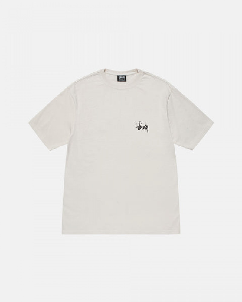 T Shirts Stussy Basic Stussy Tee Masculino Bege Portugal | HMM-1613