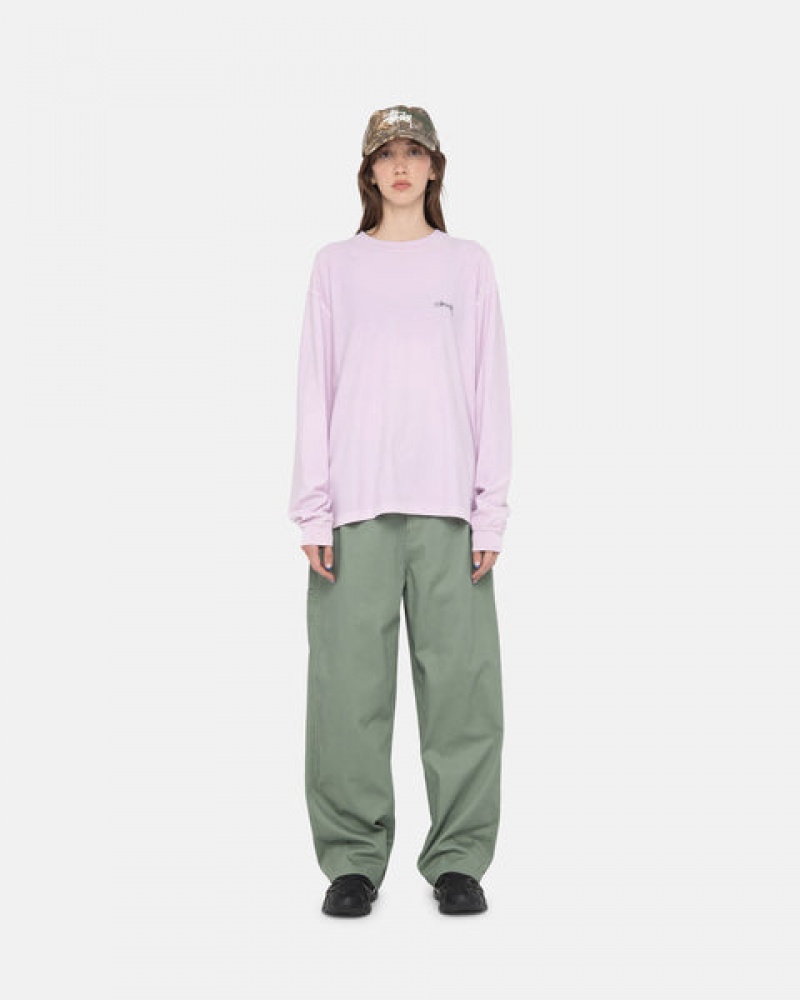 T Shirts Stussy Lazy Ls Tee Feminino Roxo Portugal | QHQ-5418