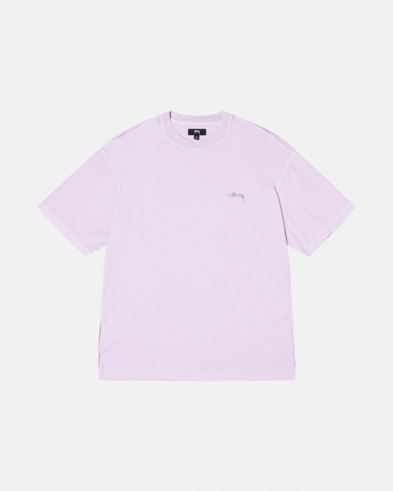 T Shirts Stussy Pig. Dyed Inside Out Crew Feminino Roxo Portugal | YLR-8574