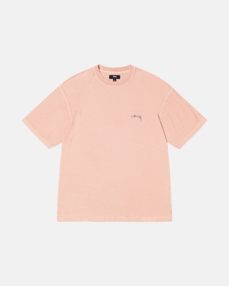 T Shirts Stussy Pig. Dyed Inside Out Crew Masculino Luz Rosa Portugal | CVK-6647