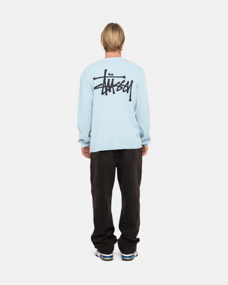 Tops Stussy Basic Stock Ls Thermal Feminino Luz Azuis Portugal | LOA-6936