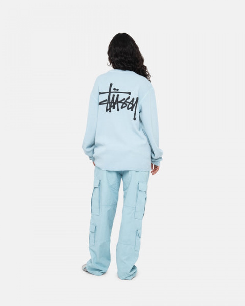 Tops Stussy Basic Stock Ls Thermal Feminino Luz Azuis Portugal | LOA-6936