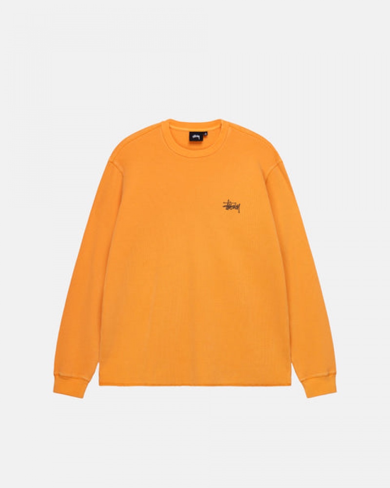 Tops Stussy Basic Stock Ls Thermal Feminino Laranja Portugal | CBJ-9081