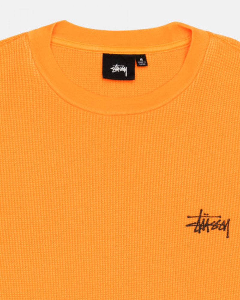 Tops Stussy Basic Stock Ls Thermal Feminino Laranja Portugal | CBJ-9081