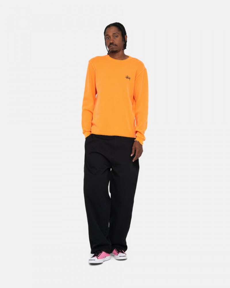 Tops Stussy Basic Stock Ls Thermal Feminino Laranja Portugal | CBJ-9081