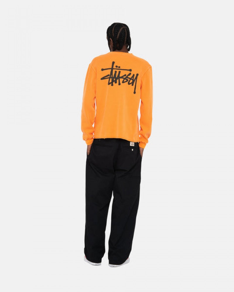 Tops Stussy Basic Stock Ls Thermal Feminino Laranja Portugal | CBJ-9081