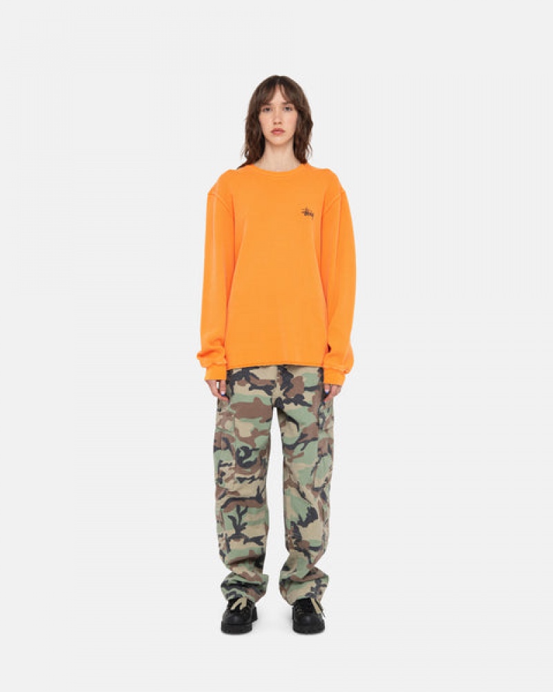 Tops Stussy Basic Stock Ls Thermal Feminino Laranja Portugal | CBJ-9081