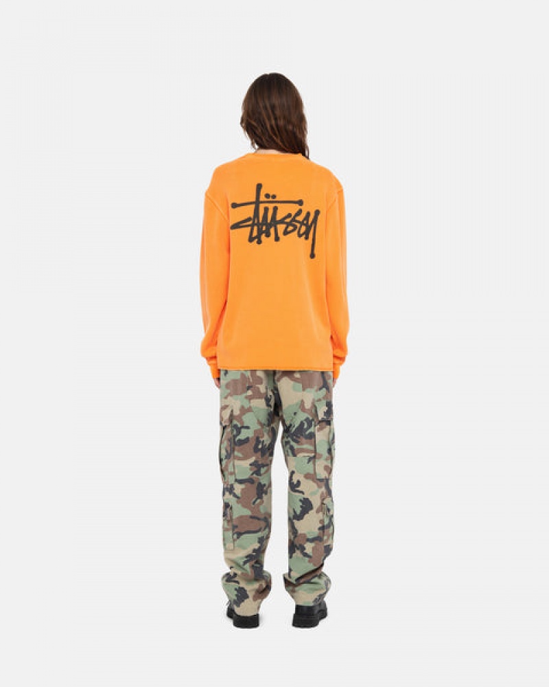 Tops Stussy Basic Stock Ls Thermal Feminino Laranja Portugal | CBJ-9081