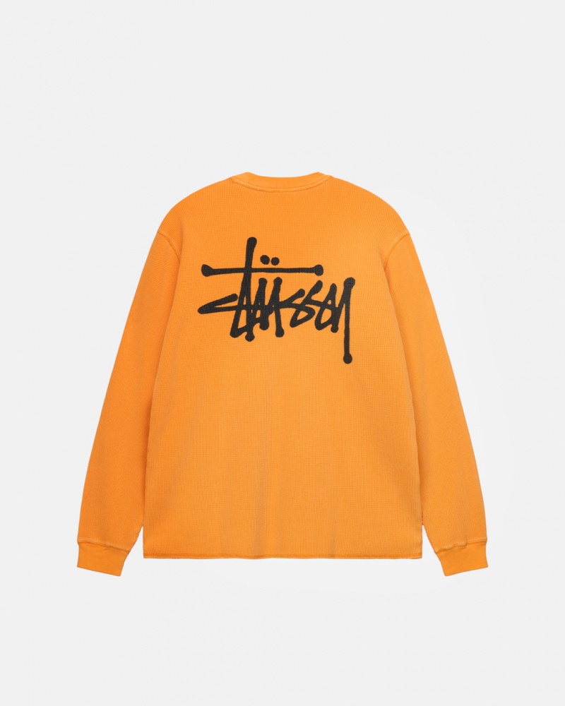 Tops Stussy Basic Stock Ls Thermal Feminino Laranja Portugal | CBJ-9081