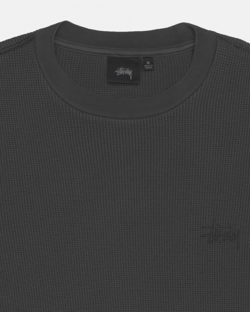 Tops Stussy Basic Stock Ls Thermal Feminino Pretas Portugal | YEC-6899