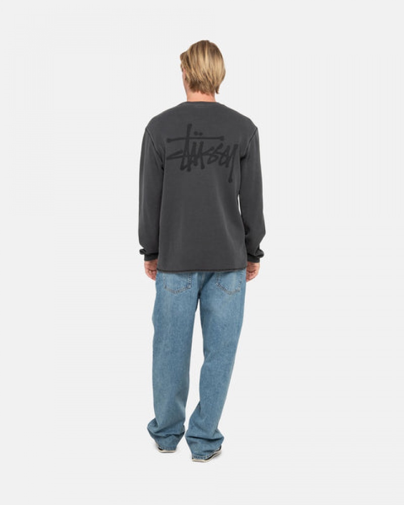 Tops Stussy Basic Stock Ls Thermal Feminino Pretas Portugal | YEC-6899