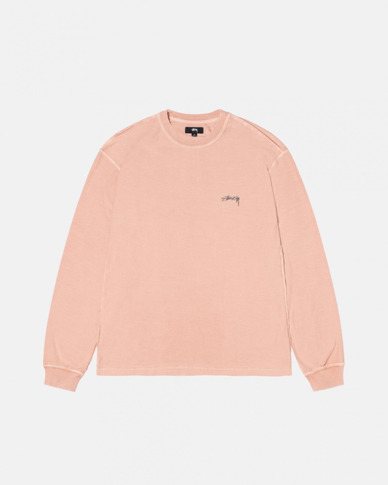 Tops Stussy Lazy Ls Tee Masculino Luz Rosa Portugal | PJZ-5046