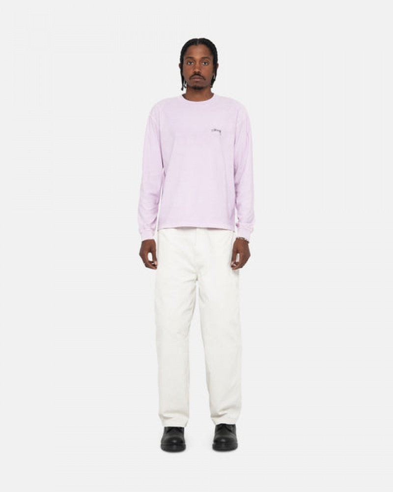 Tops Stussy Lazy Ls Tee Masculino Roxo Portugal | LPN-1480