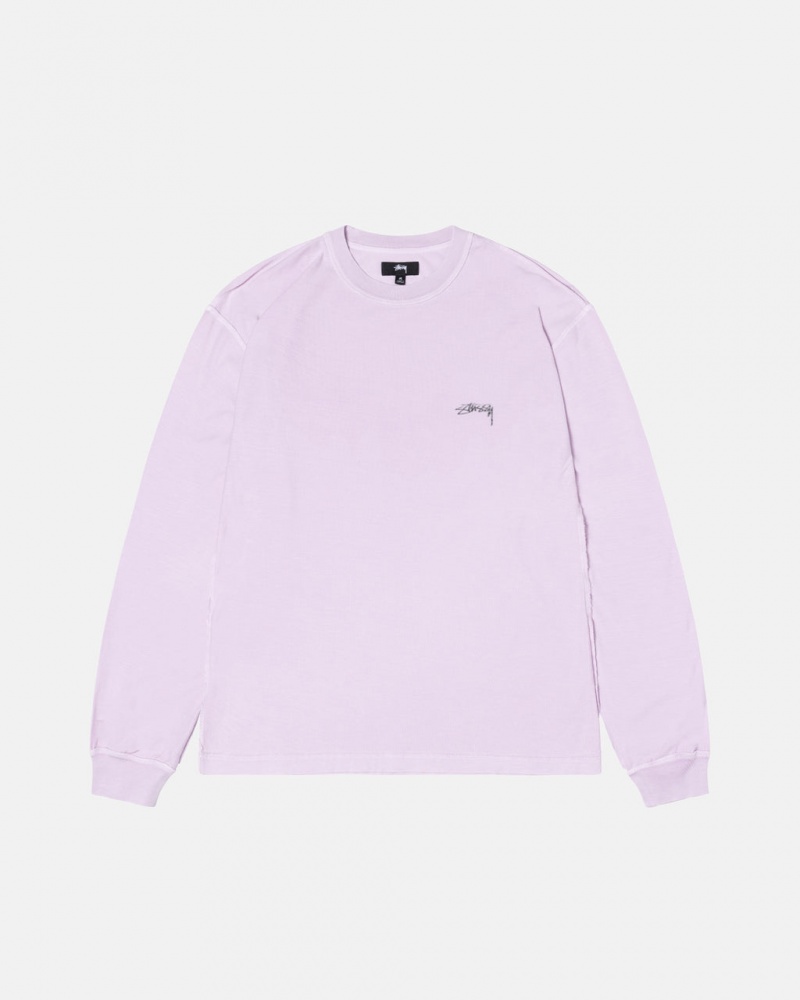 Tops Stussy Lazy Ls Tee Masculino Roxo Portugal | LPN-1480