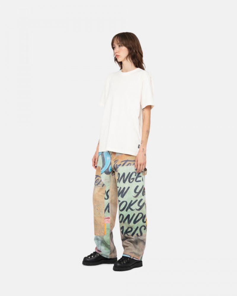 Tops Stussy Pigment Dyed Crew Feminino Bege Portugal | TWA-2305