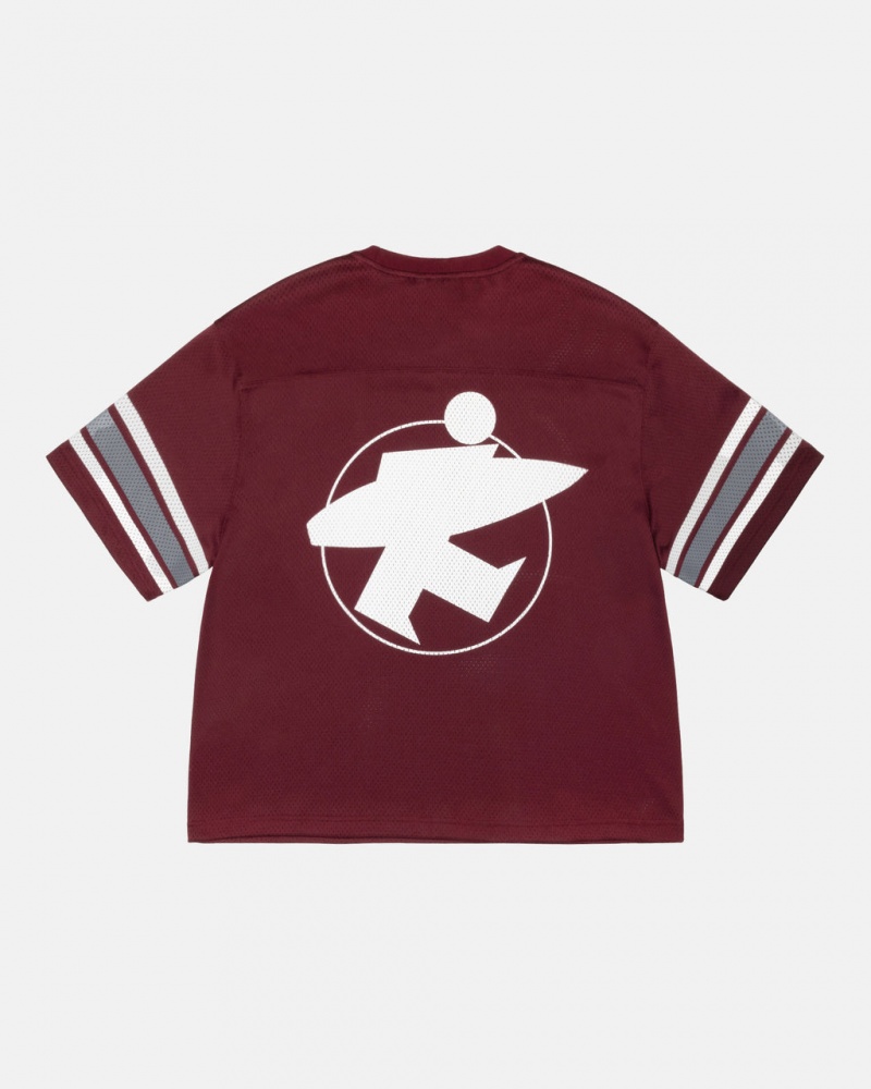 Tops Stussy Surfman Mesh Football Jersey Feminino Bordeaux Portugal | SVL-9685